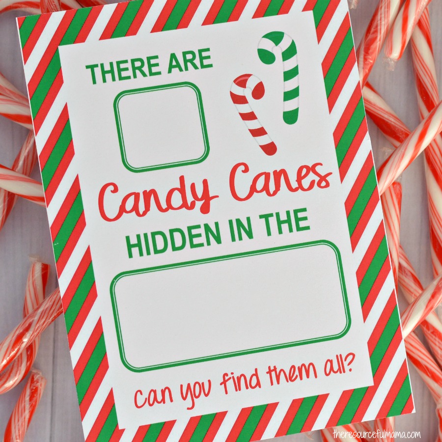 candy cane hide & seek game {free printable} - the resourceful mama